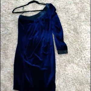 Blue velvet dress